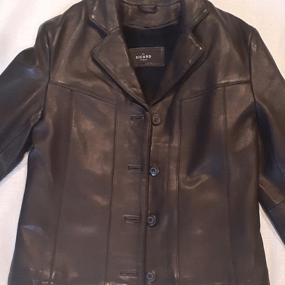 Black Soft Leather Waist Length Jacket - Picture 2 of 8
